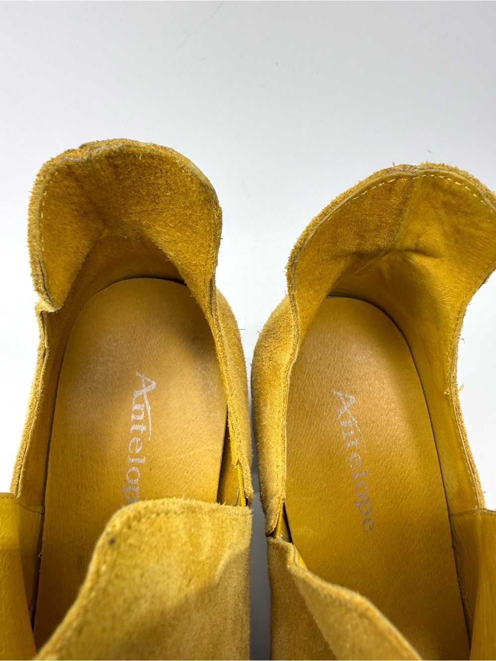 Antelope N47 Cage Mustard Suede Block Heel Booties 37/6-6.5 US - Picture 10 of 16